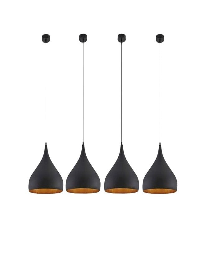 LIODOR Teardrop-Shaped Matt Black Lampshade Hanging Pendant Ceiling Lamp Light for Hallway, cafe's, Bars, Balcony compounds, Living Room, Bedroom and Interior Home Decoration (4) - Image 1